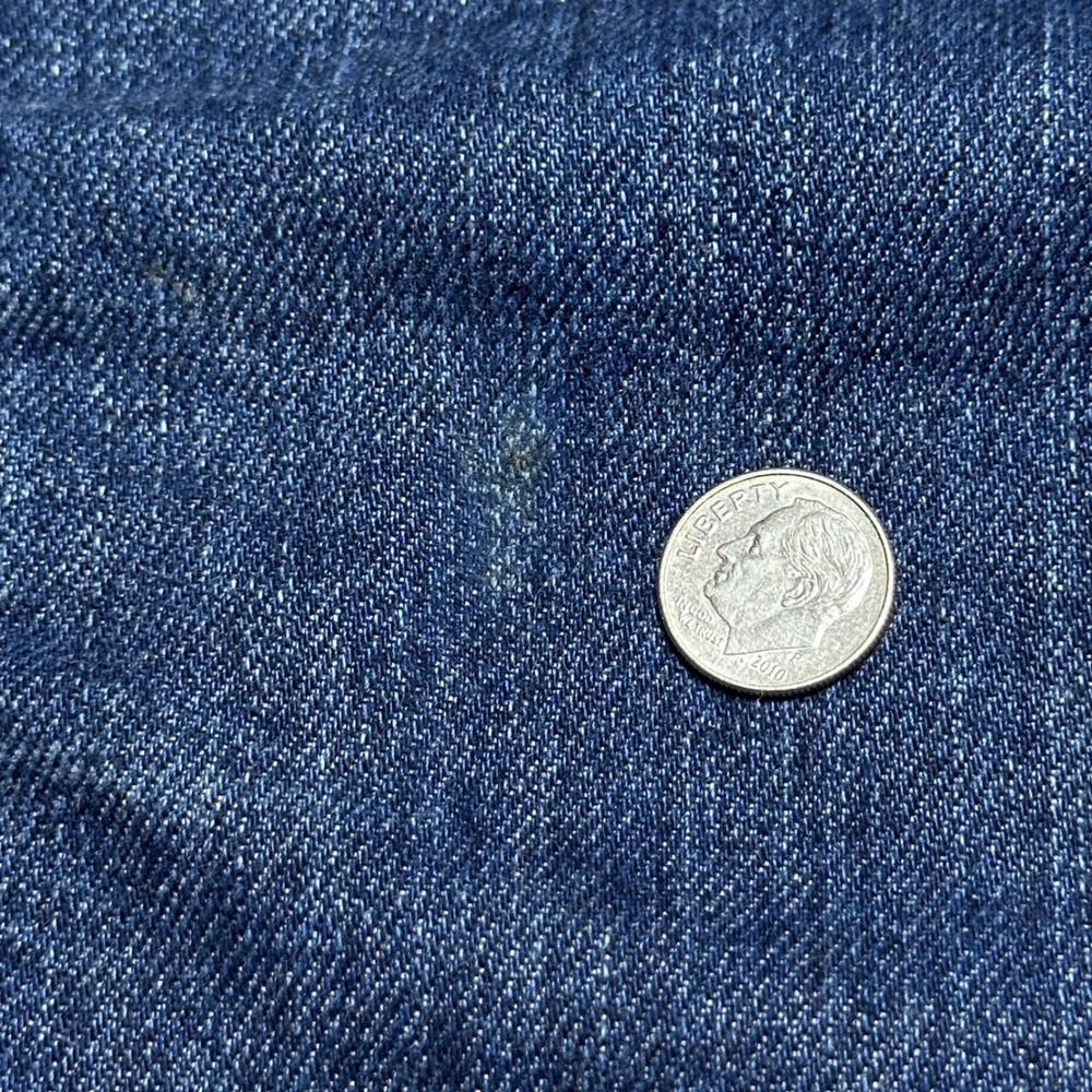 7 For All Mankind Classic Denim Jacket Womens Medium Trucker Stretch Dark Wash - Picture 9 of 14